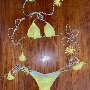 Yellow Tassle Bikini Set